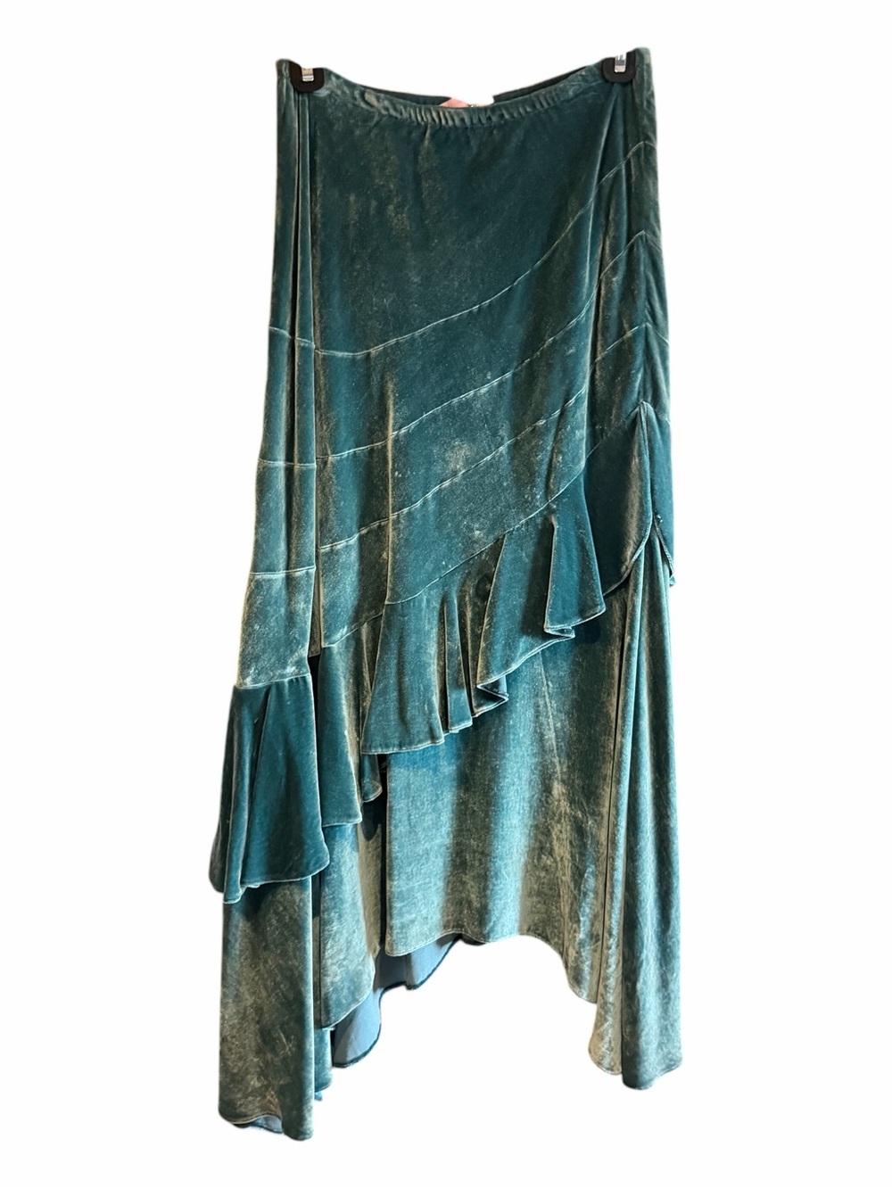 For adempsey only! DOUBLE D RANCH Velvet Tiered Maxi Skirt Green - Picture 2 of 16